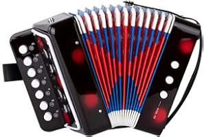 BGMUSER kids Accordion 10 Buttons Keys Toy Accordion MIni Accordian Musical Instrument for Children Beginners (Black)