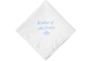 PACGOTH Wedding Handkerchiefs Something Blue for Bride, Mother Of The Bride Gifts Embroidered Lace Keepsake Bridal Hankies