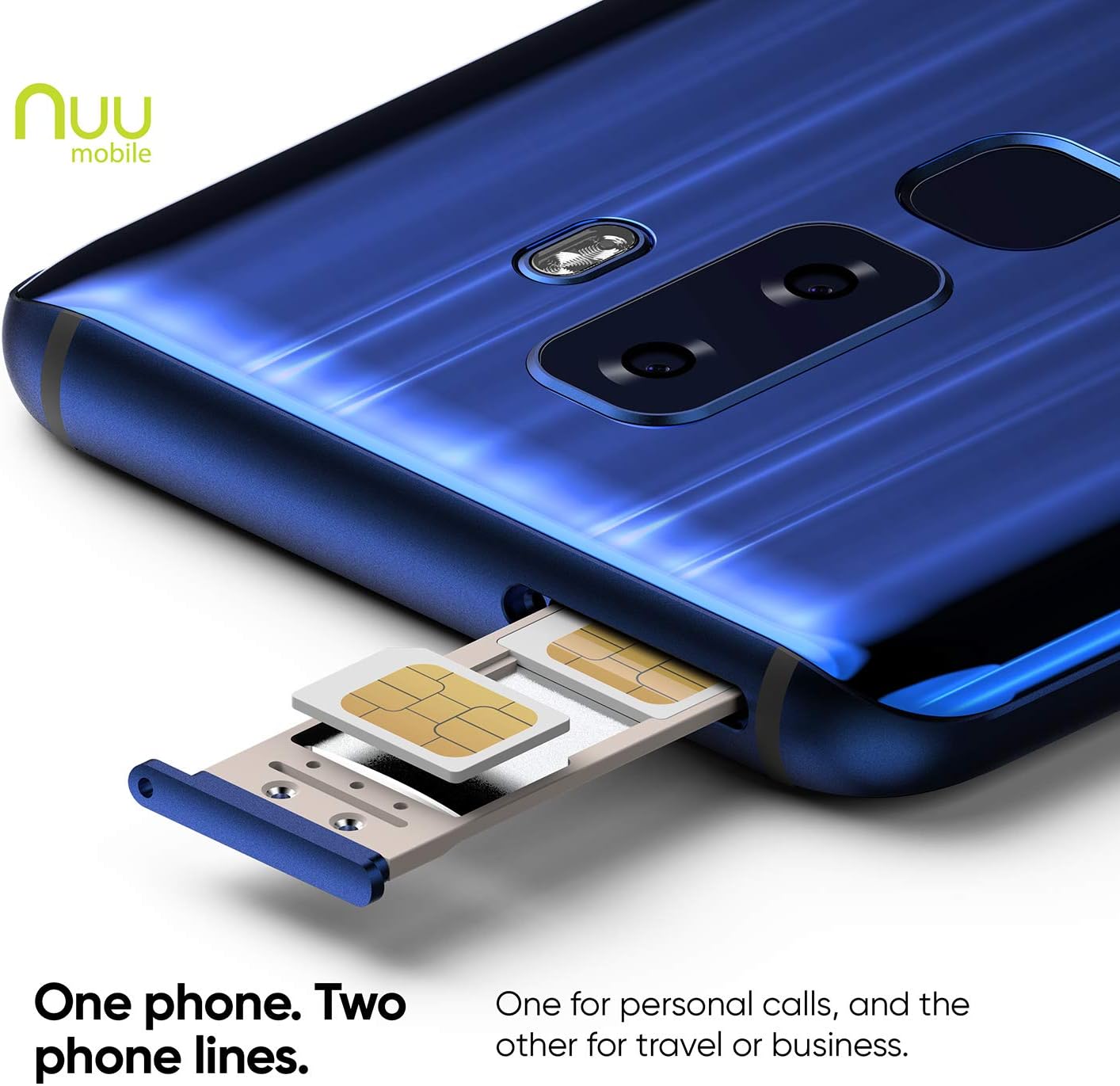NUU Mobile G3 Unlocked Cell Phone 64GB + 4GB RAM - 5.7" Android Smartphone - Sapphire Blue