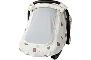 Baby Car Seat Covers with Zippered Mesh Peep Window Infant Stroller Cover, Soft Infant Car Seat Canopy Outdoor Breathable Car