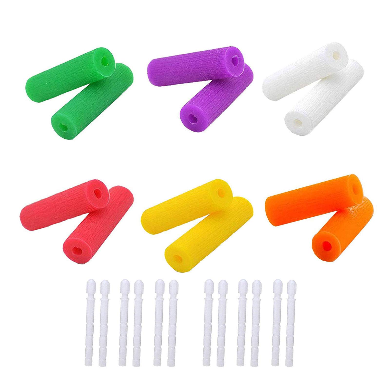 HRASY 12 Pieces Aligner Tray Seaters Chewies Aligner Chewies for Aligner Trays Chompers with Sticks, 6 Colors