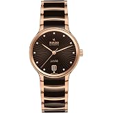 Rado - Centrix Open Heart - Women's Automatic Swiss Watch - 35mm Brown Dial - Brown &amp; Rose Gold High-Tech Ceramic Bracelet - R30037732
