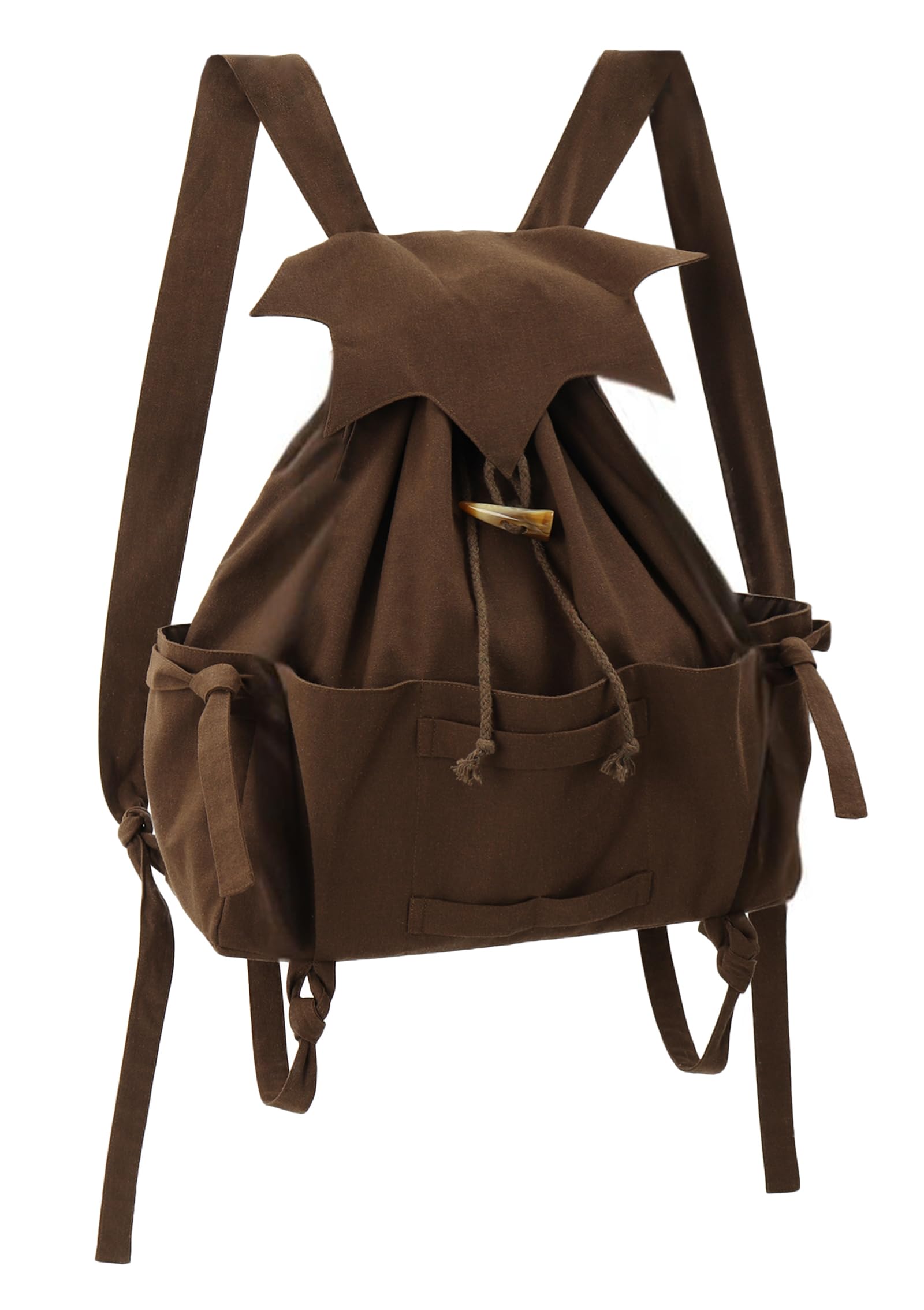 Photo 1 of ***MINOR DAMAGE SEE PIC**FURPHI Medieval Drawstring Backpack Vinatge Bag Renaissance Ren Faire Camping Accessories (Brown)