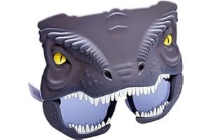 SUN-STACHES SunStaches Jurassic World Blue Raptor Costume Sunglasses, Party Favors, UV400, Gray one size fits most