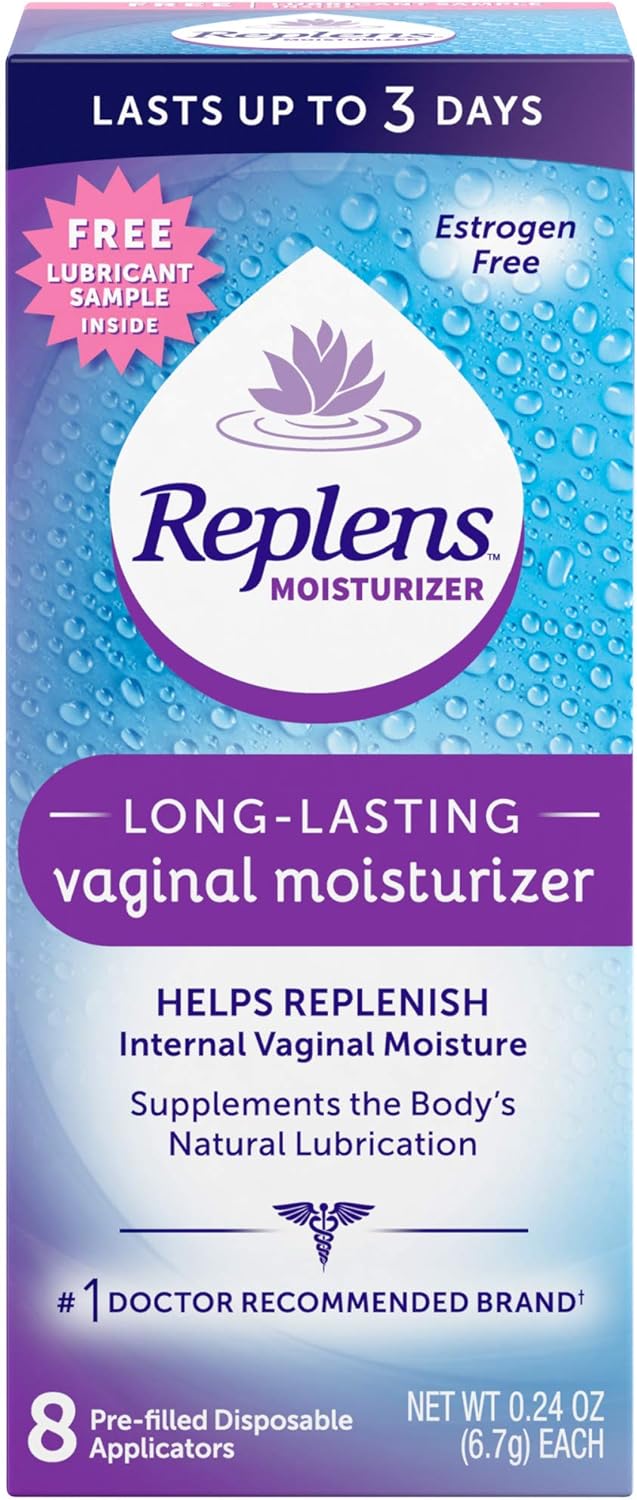 Replens Long-Lasting Vaginal Moisturizer, 8ct with single-use applicator (Pack of 2): Health & Personal Care