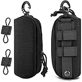 MUCHER 2 Pack Tactical MOLLE Glasses Case Shockproof Tactical Eyeglasses Case Portable Sunglasses Carrying Case with Clip