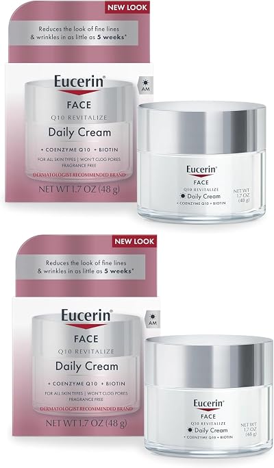 Eucerin Q10 Anti-Wrinkle Face Creme Sensitive Skin 1.70 oz Pack of 2