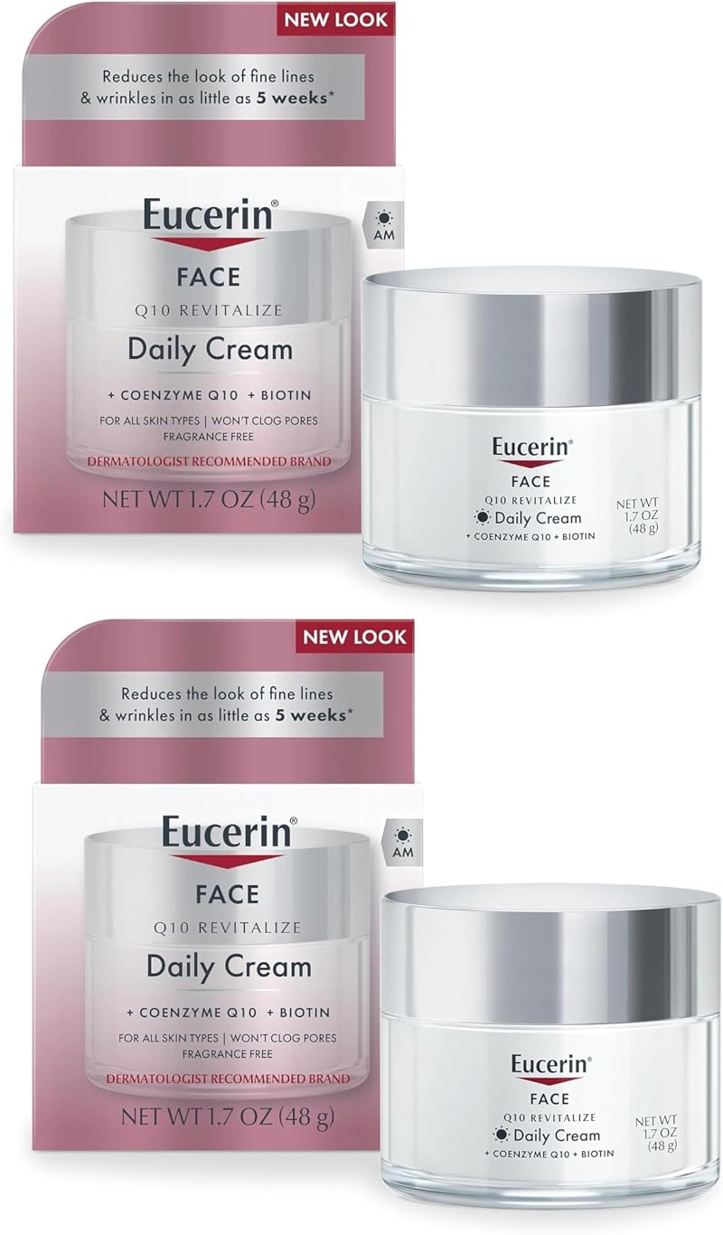 Eucerin Q10 Anti-Wrinkle Face Creme Sensitive Skin 1.70 oz Pack of 2