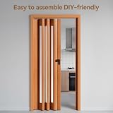 INMOZATA PVC Folding Door Artistic Patterned Glass 87cm Wide 10mm Thick Sliding view 8