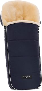 WERNER CHRIST BABY Lammfell-Fußsack FLIMS – kuscheliger Buggy-, Kinderwagen-Fußsack, aus medizinischem Fell, universal, in navy