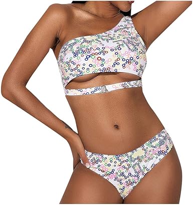 one shoulder padded bikini