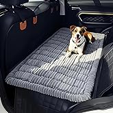 Glamesviehjkln Backseat Pet Bed Mat, Dog Bed for Car Back Seat, Soft & Fuzzy Dog Seat Covers, Non-Slip Travel Pet Mat, Fit for Backseat Extenders and Trucks SUVs(Gray, 60 * 137cm)