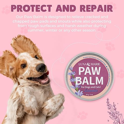 LunaMarie Paw Balm 100% Natural Organic Nose Paw Soother with