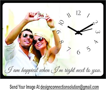 Design Connection Birthday/Anniversary Gift Table Clock- Gift for Girlfriend, Boyfriend, Husband, Wife, Mom, Dad, customised/Personalized (8x6 inch)