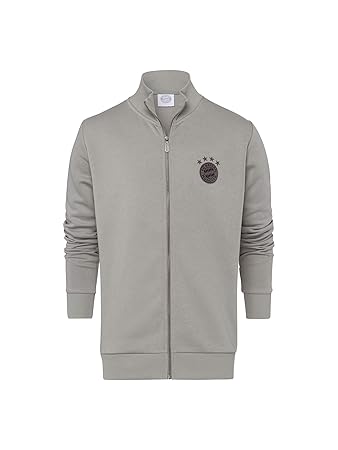 FC Bayern München Sweatjacke Emblem grau, Tracktop mit Stehkragen