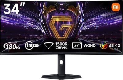 Monitor Gaming Curvo 2K 34 Pollici,180Hz,1ms GTG,1500R, C34WQDA-RGGL