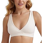 CRZ YOGA Butterluxe Maternity V Neck Nursing Bras - Wireless Sleep Breastfeeding Lounge Womens Pregnancy Bralette Comfy