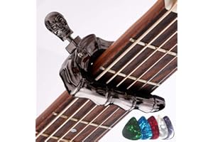 KOLDOT Guitar Capo Skull Capo for Acoustic and Electric Guitar Skeleton Head Ukulele Capo for Banjo Mandolin Bass and Classical Guitar Comes with 5 Picks
