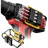 GRENPRO Magnetic Bit Holder for Cordless Drills, 8 Bits, Left/Right Mount | Belt Clip Mount Fits Milwaukee, DeWalt, Ridgid, Makita, Bosch and Ryobi drills and screwdrivers, More
