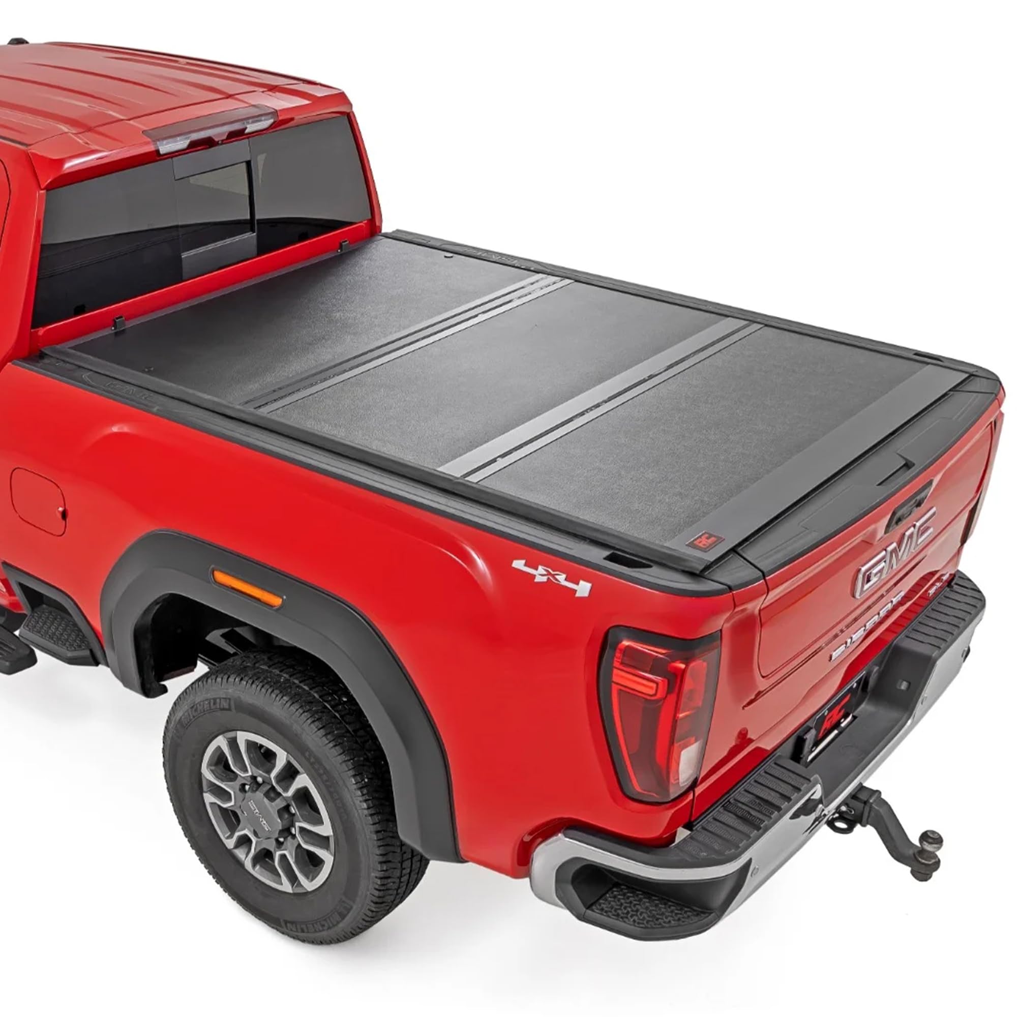 Photo 1 of *brand new in box* Rough Country Hard Low-Profile Tri-Fold Tonneau Cover for Chevy Silverado & GMC Sierra 2500HD & 3500HD (2020–2025) - Low-Profile Aluminum Truck Bed Cover, Fits 6'9" Bed w/Rail Caps