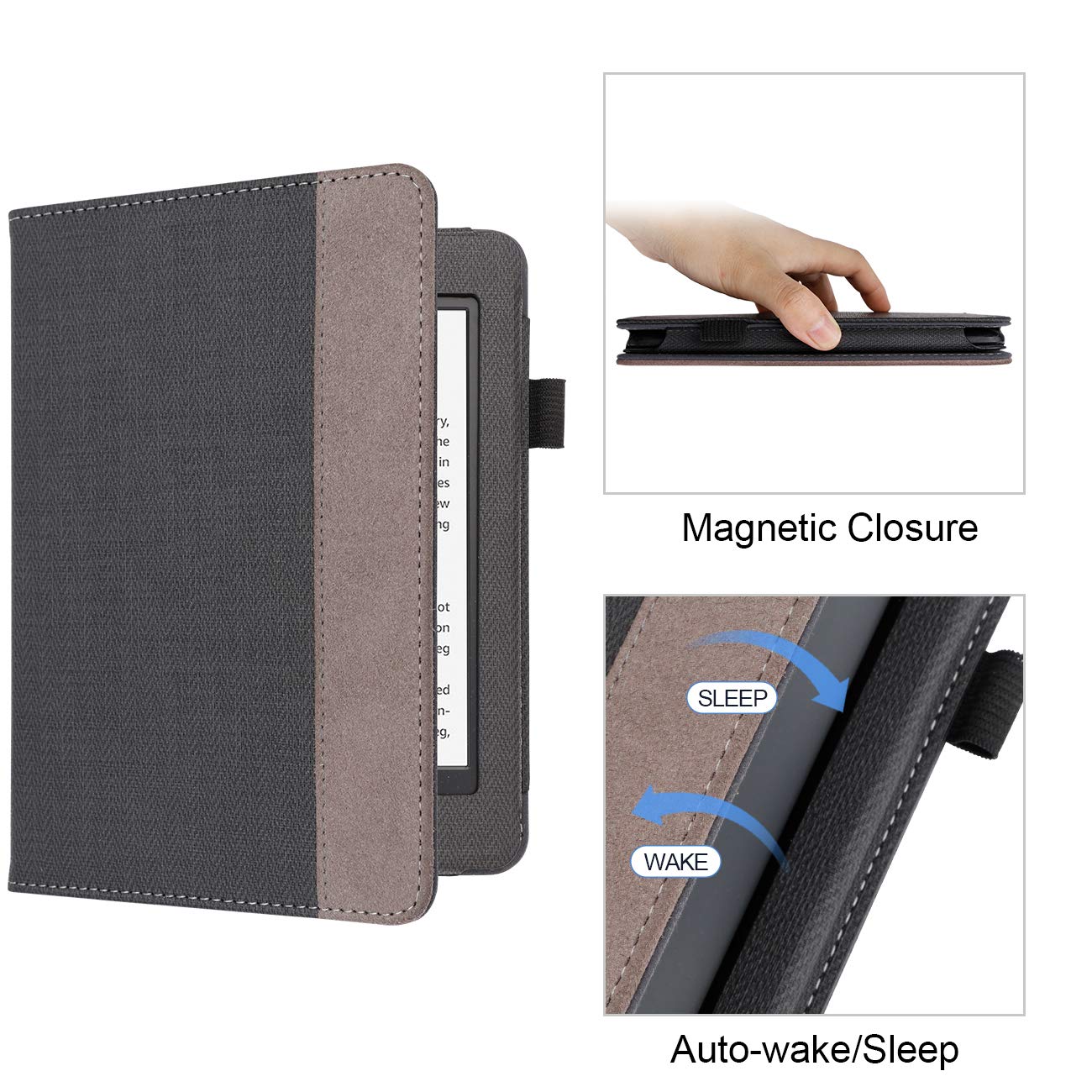 WALNEW Case for Kindle Paperwhite 10th Gen, 2018 PU Leather Stand