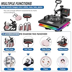 Topdeep Heat Press 15x15 Inch 8 in 1 Heat Press