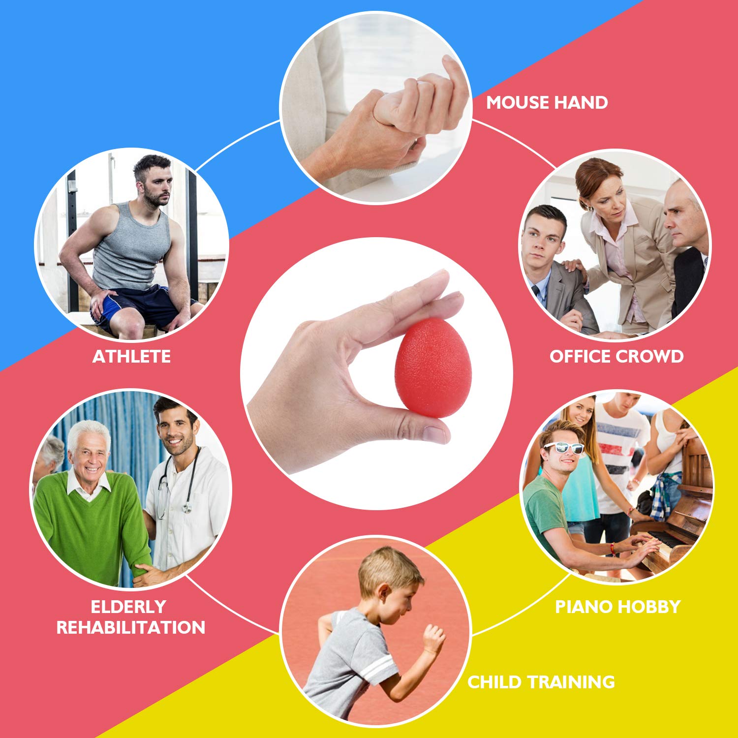 Peradix Stress Balls for Hand training, Finger and hand Grip Strengthening stress relief balls for adults and Children/kids-Set of 3 Resistance