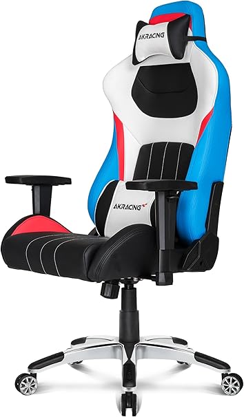 AKRacing Premium - AK-K0909-1 - Silla Gaming, Color Negro Blanco/Azul/Rojo