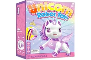 YOTOY Remote Control Unicorn Robot Toys for Kids Age 3 4 5 6 7 8 Years Old: Robot Pets for Kids, Robot Unicorns for Girls 4-6, Birthday Present for 3 4 5 6 Year Old Girl
