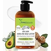 RaGaNaturals Natural Unscented Body Lotion for Dry Skin with Shea Butter and Vitamin E & B5 - Hydrating, Nourishing, Fragrance Free Hand Moisturizer With Organic Essence - For Women, Men, Kids - 8 Oz