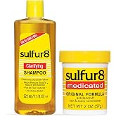 Sulfur8 Anti-Dandruff Clarifying Hair &amp; Scalp Care Shampoo 7.5 oz + Conditioner 2 oz Duo &ndash; Medicated Flake Control &amp; Itch Relief with Sulfur &amp; Salicylic Acid for Scalp Health