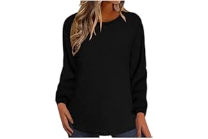 Women Fleece Pullover Sweatshirt Soft Warm Cozy Long Sleeve Casual Loose Outfits Wear Fall Winter