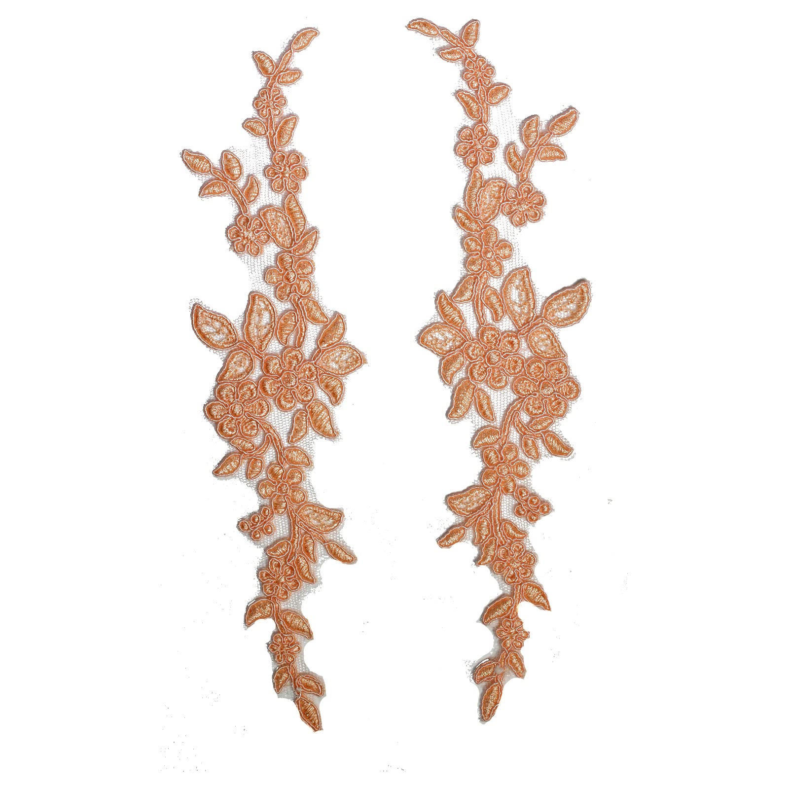 4 x Pieces Corded Lace Applique Wedding Motif Sew On #30 A (Peach)