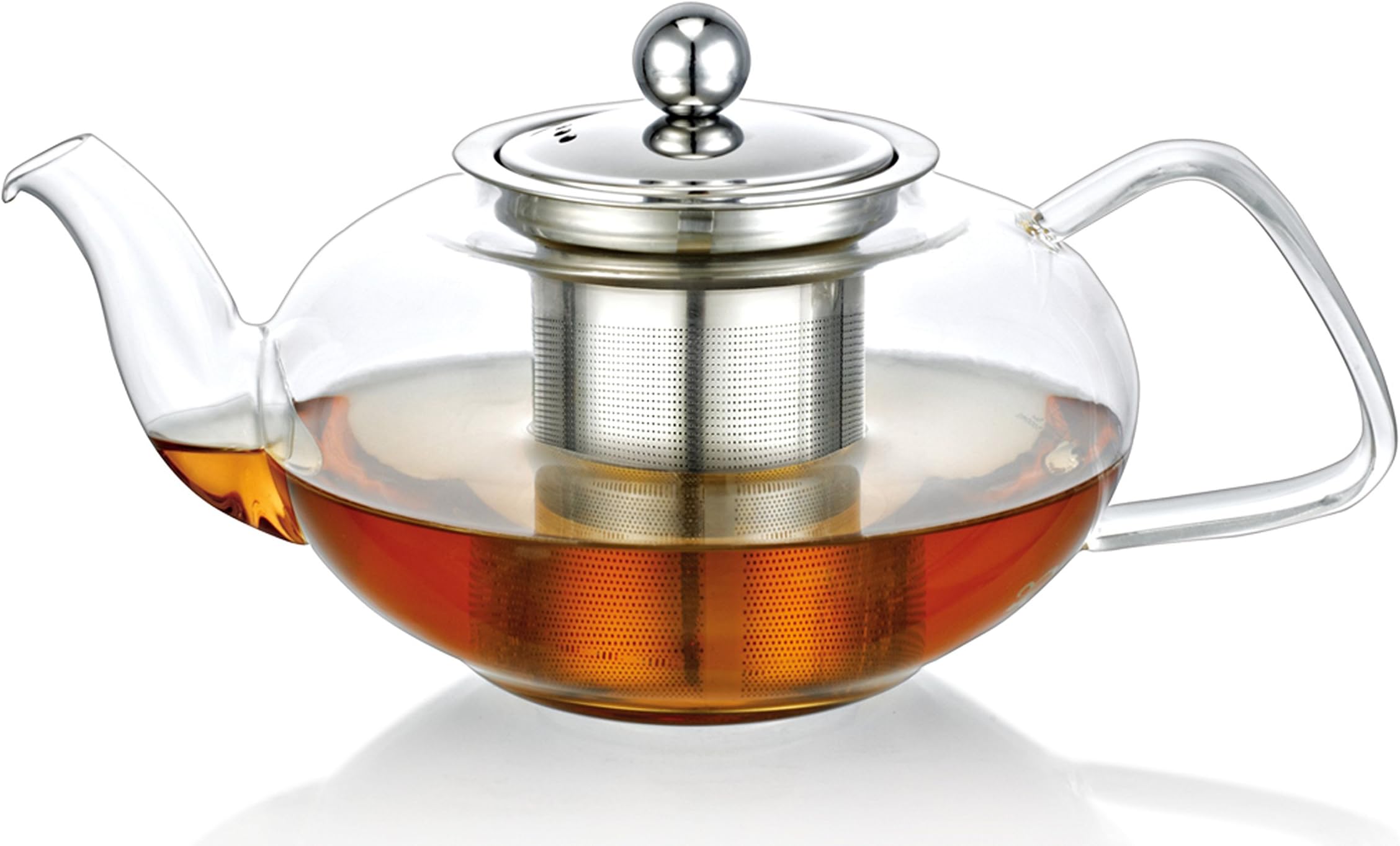 Clear Glass Heat Resistant Infuser Teapot Tea 1000ml