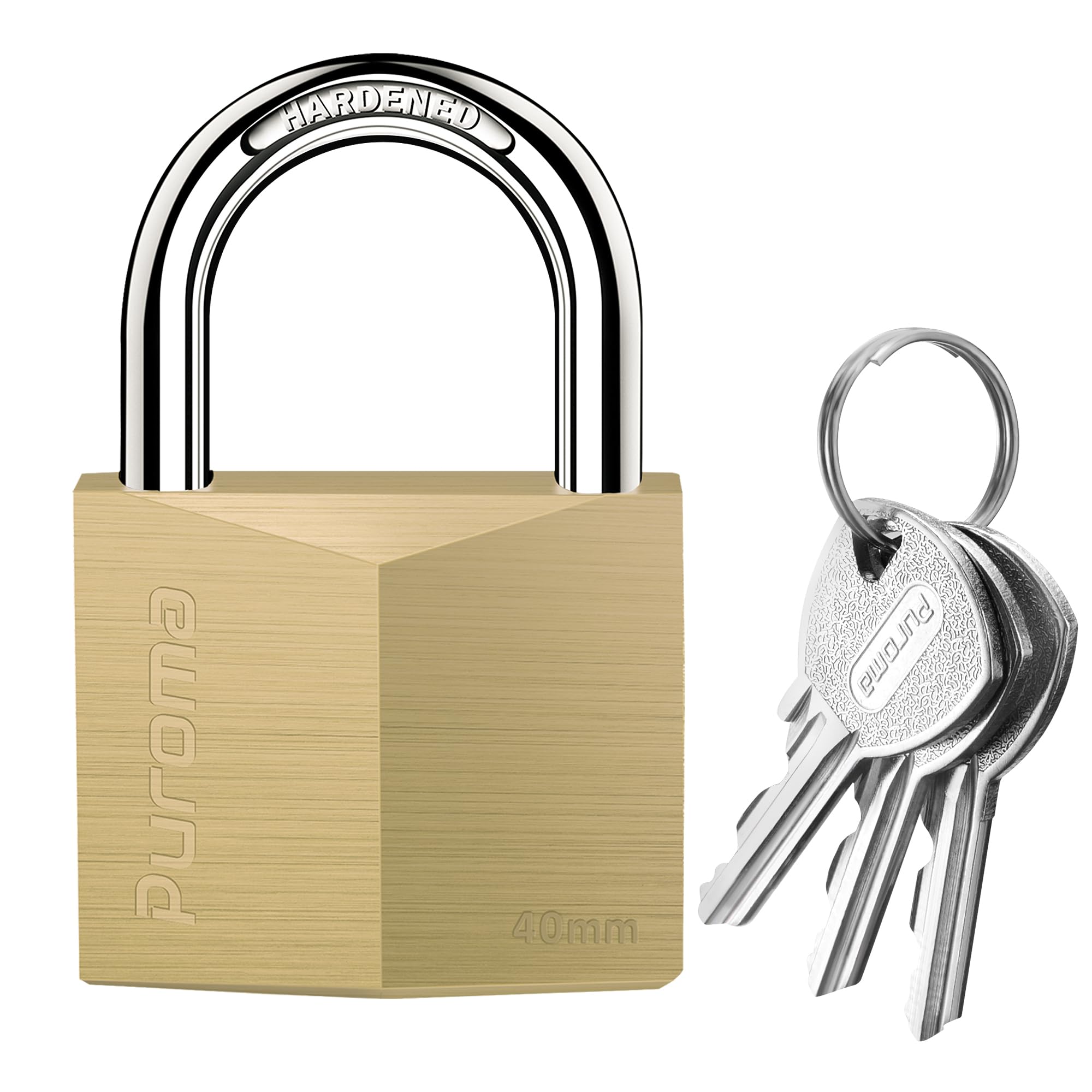 Photo 1 of Puroma 1 Pack Keyed Padlock Waterproof Solid Brass Lock, 1.1 Inch Padlock with Keys for Sheds, Storage Unit School Gym Locker, Fence, Toolbox, Hasp Storage