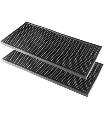 thumbnail image 2 of Coffee Bar Accessories WANGCHAO Bar Mat Set Of 4 Nonslip Flexible Rubber Black Bar Service Spill Mat Coffee Mat 2 of 9