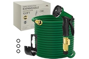 Lefree Garden Hose 100ft, Expandable Garden Hose Leak-Proof with 40 Layers of Innovative Nano Rubber,2024 Version/New Patented, Lightweight, No-Kink Flexible Water Hose (Green)