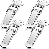 Toggle Latch Spring Loaded Toggle Latch, 4 Pieces Catch Clamp Clip Silver Catch Hasp Clamp Clip Duck Billed Buckle for Trunk,