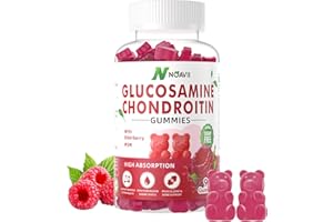 NOAVII Glucosamine Chondroitin Gummies with MSM & Elderberry Extra Strength - Joint Support, Antioxidant Immune Support Supplement for Adults, Men & Women-Raspberry Flavor-90 Count