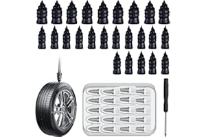 GENERIC 40 PCS Tire Repair Rubber Nails Kit with 2 Sizes, Vacuum Tire Repair Kits Spiral Rubber Nails, Tire Screw Plug Fast Tool for Car Motorcycle Jeep Tire Puncture Repair