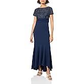 JS Collections Womens Elliot Bateau Neck Gown