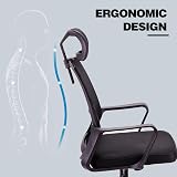 T-THREE Adjustable Ergonomic Office Chair Mesh Back Lumbar Support Black view 7