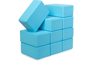 Sunshine Yoga 4" Yoga Block, 10 Pack Bulk EVA Foam Yoga Blocks, Firm and Supportive Yoga Brick, Balance Foam for Stretching, Pilates, and Workout, 4" x 6" x 9"