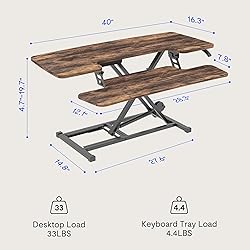 FLEXISPOT Standing Desk Converter 40in Sit to Stand