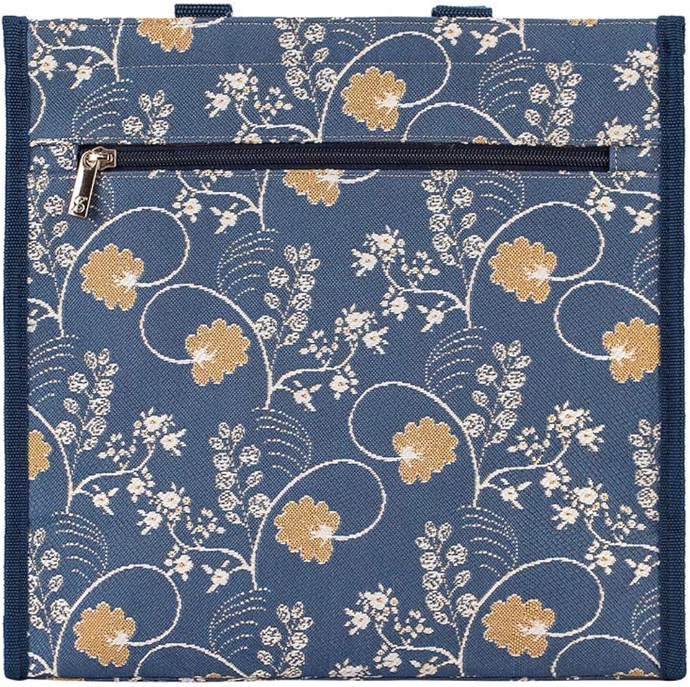 Signare Tapestry Shoulder Bag Shopping Bag for Women with Floral Design (Austen Blue; SHOP-AUST), W 31cm x H 30cm D 13.5cm - Image 3