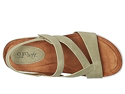 Eurosoft Women's Gianetta Flat Sandal, Sage, 7
