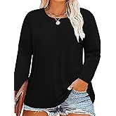 Plus Size Long Sleeve T Shirts Women Fall Tops Tshirts Tunic Casual Tee