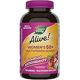 Nature's Way Alive! Women's 50+ Daily Gummy Multivitamins, Women's Supplements, Supports Healthy Heart, Brain & Bones,* B-Vitamins, Mixed Berry Flavored, 130 Gummies (Packaging May Vary)