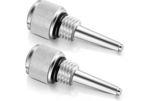 Dreyoo 2 Pcs Compatible with 55201 Magnetic Oil Dipstick for Inverter Generator Compatible with Wen/Predator, Aluminum Generator Magnetic Oil Dipstick with O Ring, Silver