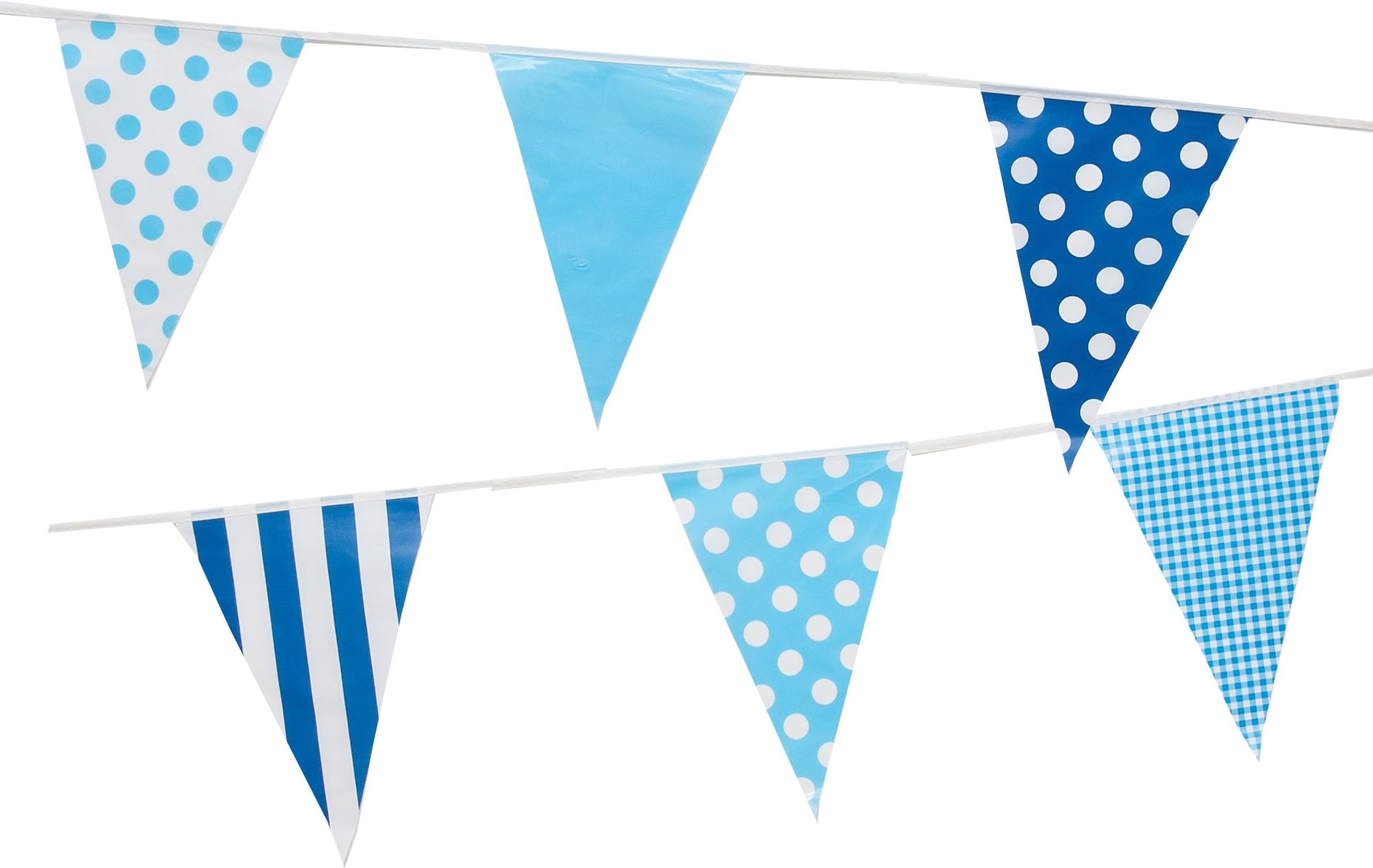 Summer Blue Mix Pennant Flags Party Banner by Gabby Fun Corp